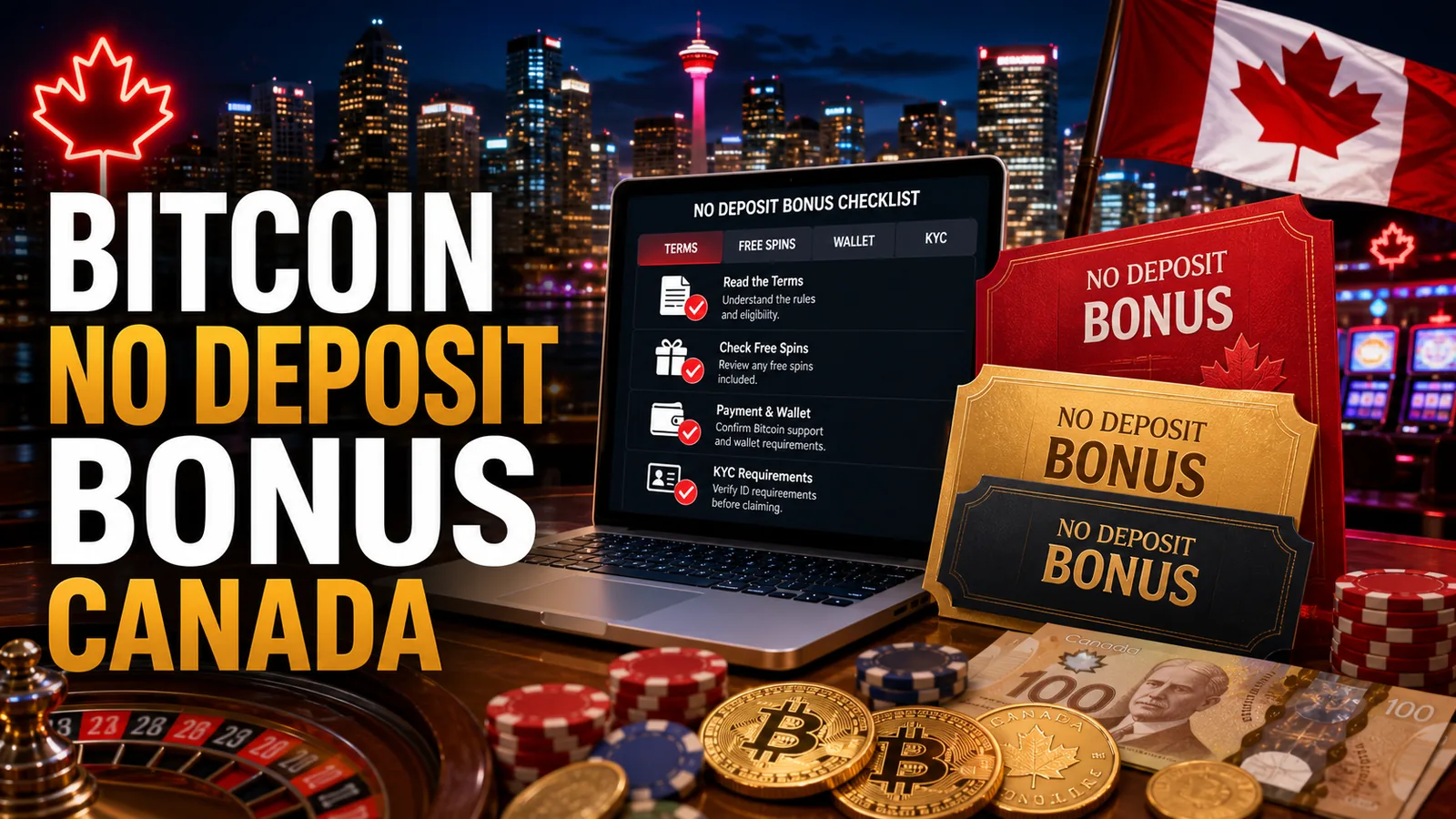 Bitcoin Casino No Deposit Bonus Canada content banner